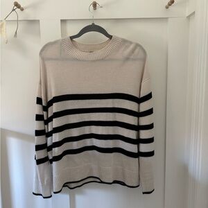 H&M Striped Cream and Black Sweater